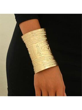 Boho Chunky Gold Cuff Bracelet